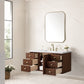 Amberly 48" Single Vanity, Mid-Century Walnut w/ 3 CM White Zeus Top