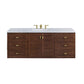 Amberly 60" Single Vanity, Mid-Century Walnut w/ 3 CM Carrara Marble Top