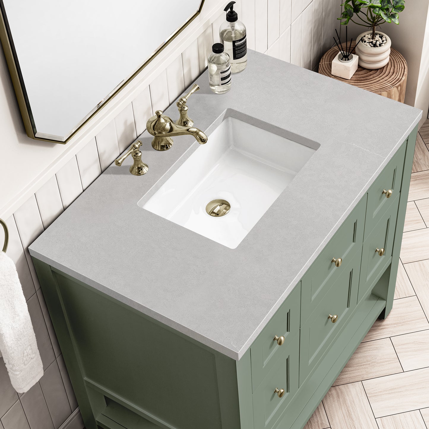 Breckenridge 36" Single Vanity, Smokey Celadon w/ 3 CM Eternal Serena Top