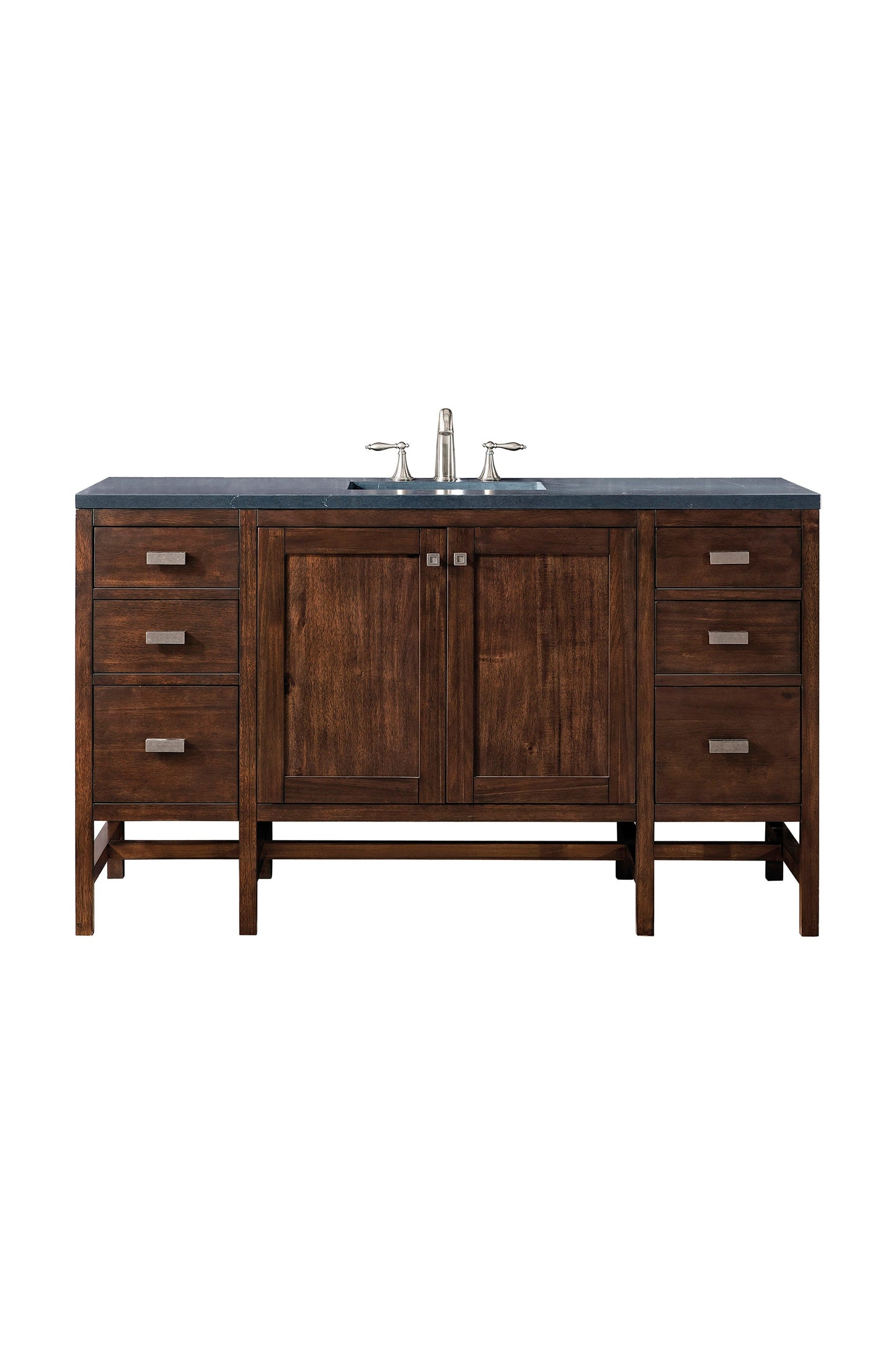 Addison 60" Single Vanity, Mid-Century Acacia w/ 3 CM Charcoal Soapstone Quartz Top