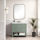 Breckenridge 36" Single Vanity, Smokey Celadon w/ 3 CM White Zeus Top