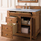 Bristol 36" Single Vanity, Saddle Brown w/ 3 CM Carrara Marble Top