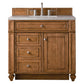 Bristol 36" Single Vanity, Saddle Brown w/ 3 CM Eternal Serena Quartz Top