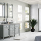 Brittany 60" Double Vanity, Urban Gray w/ 3 CM Eternal Serena Quartz Top