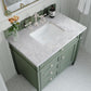 Brittany 36" Single Vanity, Smokey Celadon w/ 3 CM Carrara Marble Top