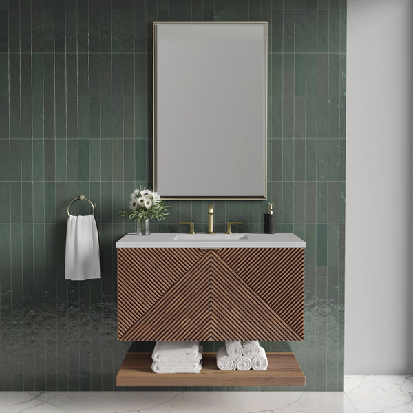 Marcello 36 Single Vanity, Chestnut w/ 3 CM Eternal Serena Top