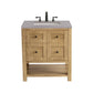 Breckenridge 30" Single Vanity, Light Natural Oak w/ 3 CM Grey Expo Top