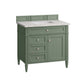 Brittany 36" Single Vanity, Smokey Celadon w/ 3 CM Eternal Jasmine Pearl Top