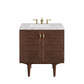 Amberly 30" Single Vanity, Mid-Century Walnut w/ 3 CM Eternal Jasmine Pearl Top