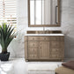 Bristol 48" Single Vanity, Whitewashed Walnut w/ 3 CM Arctic Fall Solid Surface Top