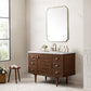 Amberly 48" Single Vanity, Mid-Century Walnut w/ 3 CM White Zeus Top