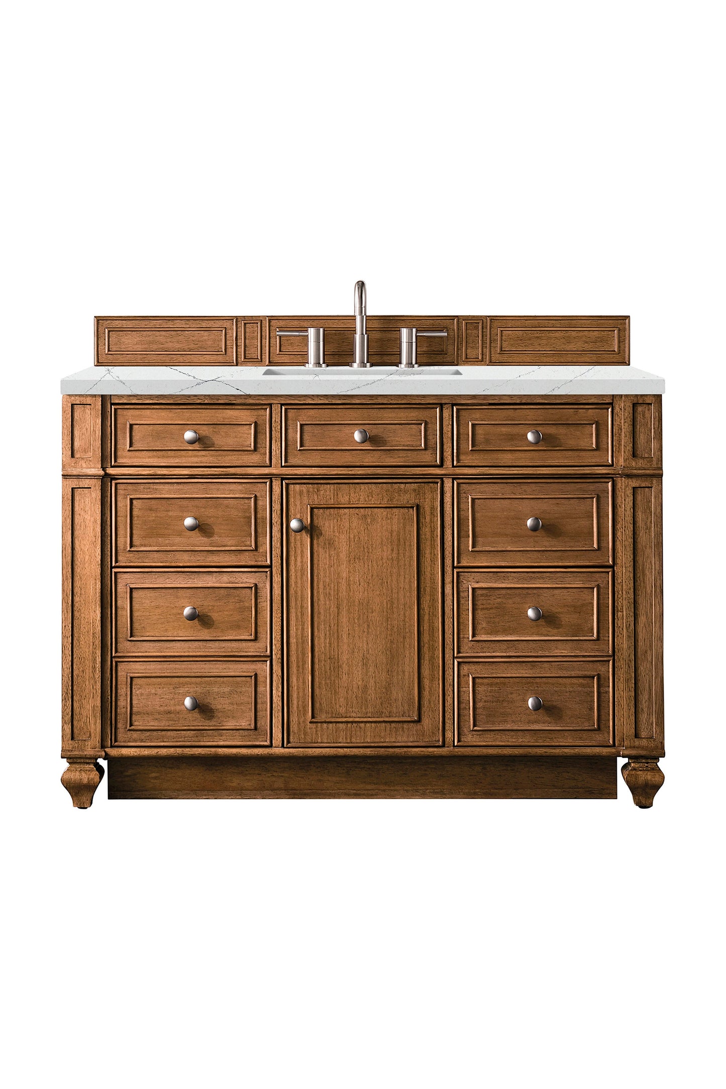 Bristol 48" Single Vanity, Saddle Brown w/ 3 CM Ethereal Noctis Quartz Top