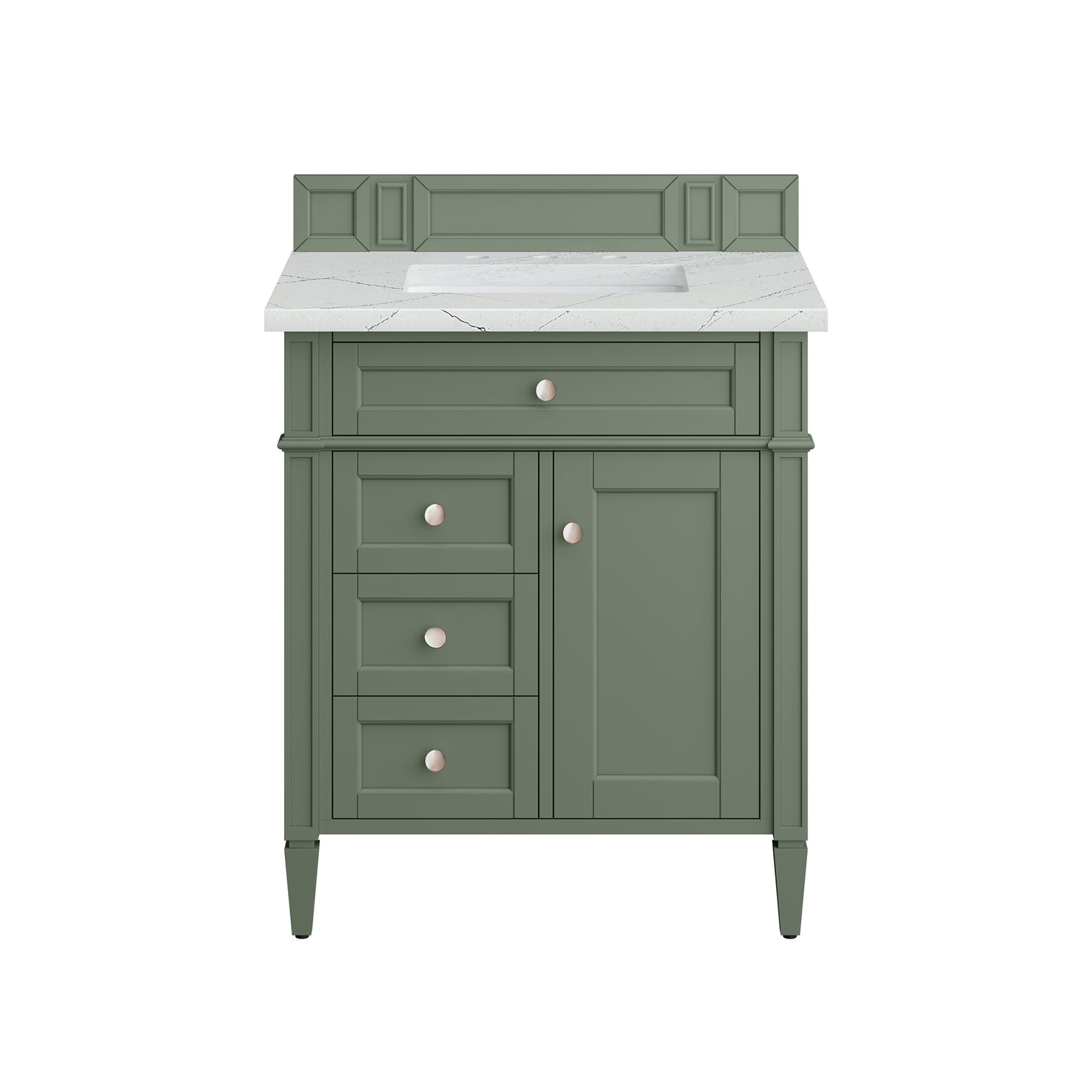 Brittany 30" Single Vanity, Smokey Celadon w/ 3 CM Ethereal Noctis Top