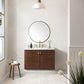 Amberly 36" Single Vanity, Mid-Century Walnut w/ 3 CM White Zeus Top