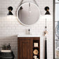 Alicante 24" Single Vanity, Mid-Century Acacia, Brushed Nickel w/ White Glossy Composite Stone Top