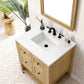 Breckenridge 30" Single Vanity, Light Natural Oak w/ 3 CM White Zeus Top