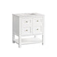 Breckenridge 30" Single Vanity, Bright White w/ 3 CM Eternal Jasmine Pearl Top