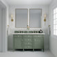 Brittany 60" Double Vanity, Smokey Celadon w/ 3 CM Eternal Jasmine Pearl Top