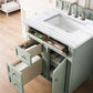 Brittany 30" Single Vanity, Sage Green w/ 3 CM Arctic Fall Solid Surface Top