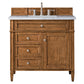 Brittany 36" Single Vanity, Saddle Brown w/ 3 CM Eternal Jasmine Pearl Quartz Top