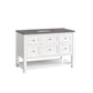 Breckenridge 48" Single Vanity, Bright White w/ 3 CM Grey Expo Top