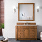 Bristol 48" Single Vanity, Saddle Brown w/ 3 CM White Zeus Quartz Top