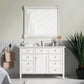 Brittany 48" Single Vanity, Bright White w/ 3 CM Ethereal Noctis Quartz Top