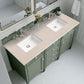 Brittany 60" Double Vanity, Smokey Celadon w/ 3 CM Eternal Marfil Top