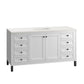 Chicago 60" Single Vanity, Glossy White w/ 3 CM White Zeus Top