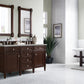 Brittany 60" Double Vanity, Burnished Mahogany w/ 3 CM Eternal Serena Quartz Top