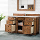 Bristol 60" Single Vanity, Saddle Brown w/ 3 CM Ethereal Noctis Quartz Top