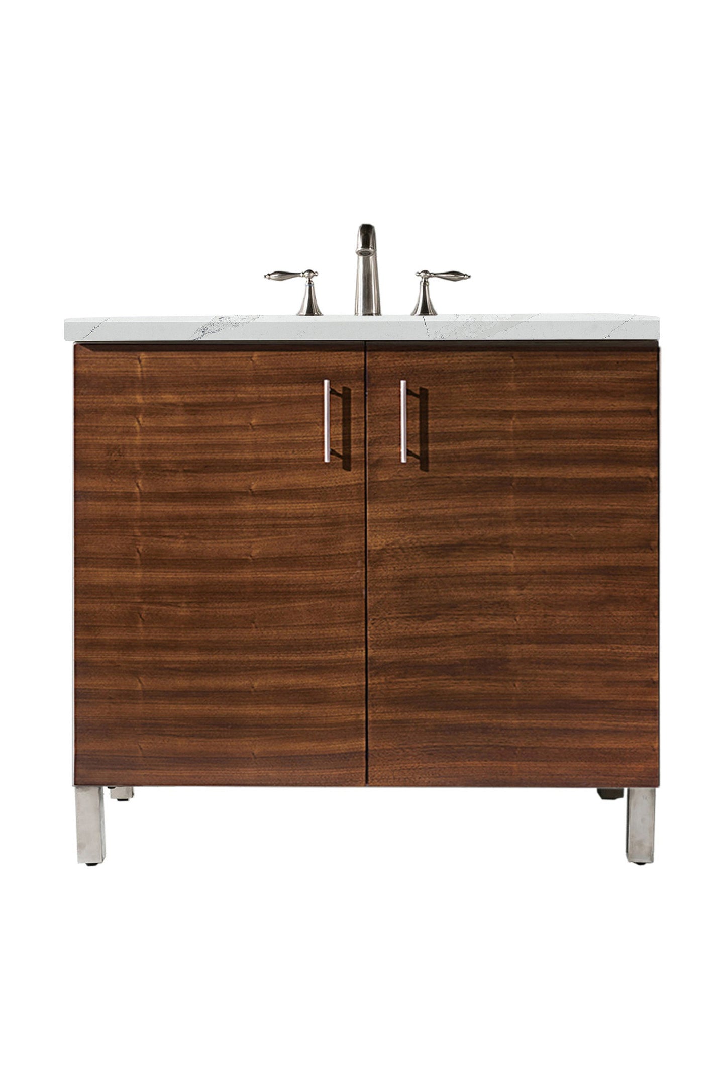 Metropolitan 36" Single Vanity, American Walnut w/ 3 CM Ethereal Noctis Quartz Top