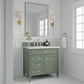 Brittany 36" Single Vanity, Smokey Celadon w/ 3 CM White Zeus Top