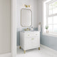 Chicago 30" Single Vanity, Glossy White w/ 3 CM Carrara Marble Top