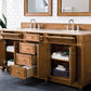 Bristol 72" Double Vanity, Saddle Brown w/ 3 CM Eternal Marfil Quartz Top