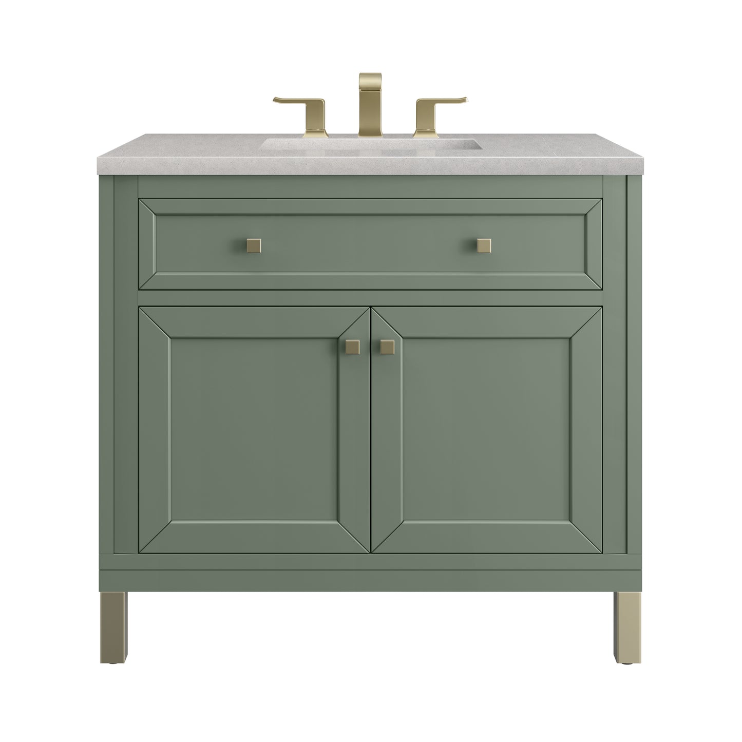 Chicago 36" Single Vanity, Smokey Celadon w/ 3 CM Eternal Serena Top