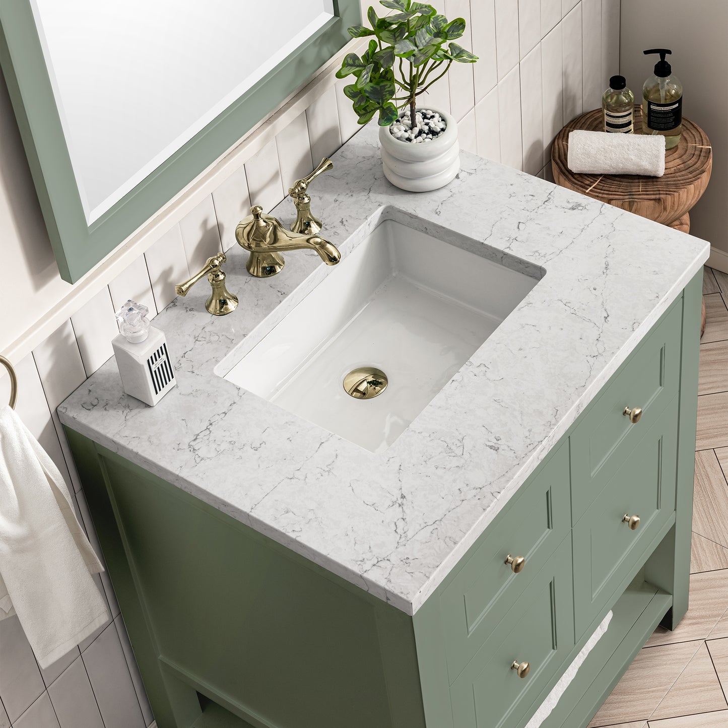 Breckenridge 30" Single Vanity, Smokey Celadon w/ 3 CM Arctic Fall Top