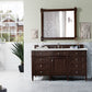 Brittany 60" Single Vanity, Burnished Mahogany w/ 3 CM Ethereal Noctis Quartz Top