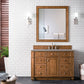 Bristol 48" Single Vanity, Saddle Brown w/ 3 CM Grey Expo Quartz Top