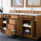 Bristol 72" Double Vanity, Saddle Brown w/ 3 CM Ethereal Noctis Quartz Top