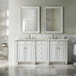 Bristol 72" Double Vanity, Bright White w/ 3 CM Eternal Marfil Quartz Top