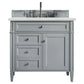 Brittany 36" Single Vanity, Urban Gray w/ 3 CM Ethereal Noctis Quartz Top