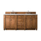 Bristol 72" Double Vanity, Saddle Brown w/ 3 CM Eternal Serena Quartz Top