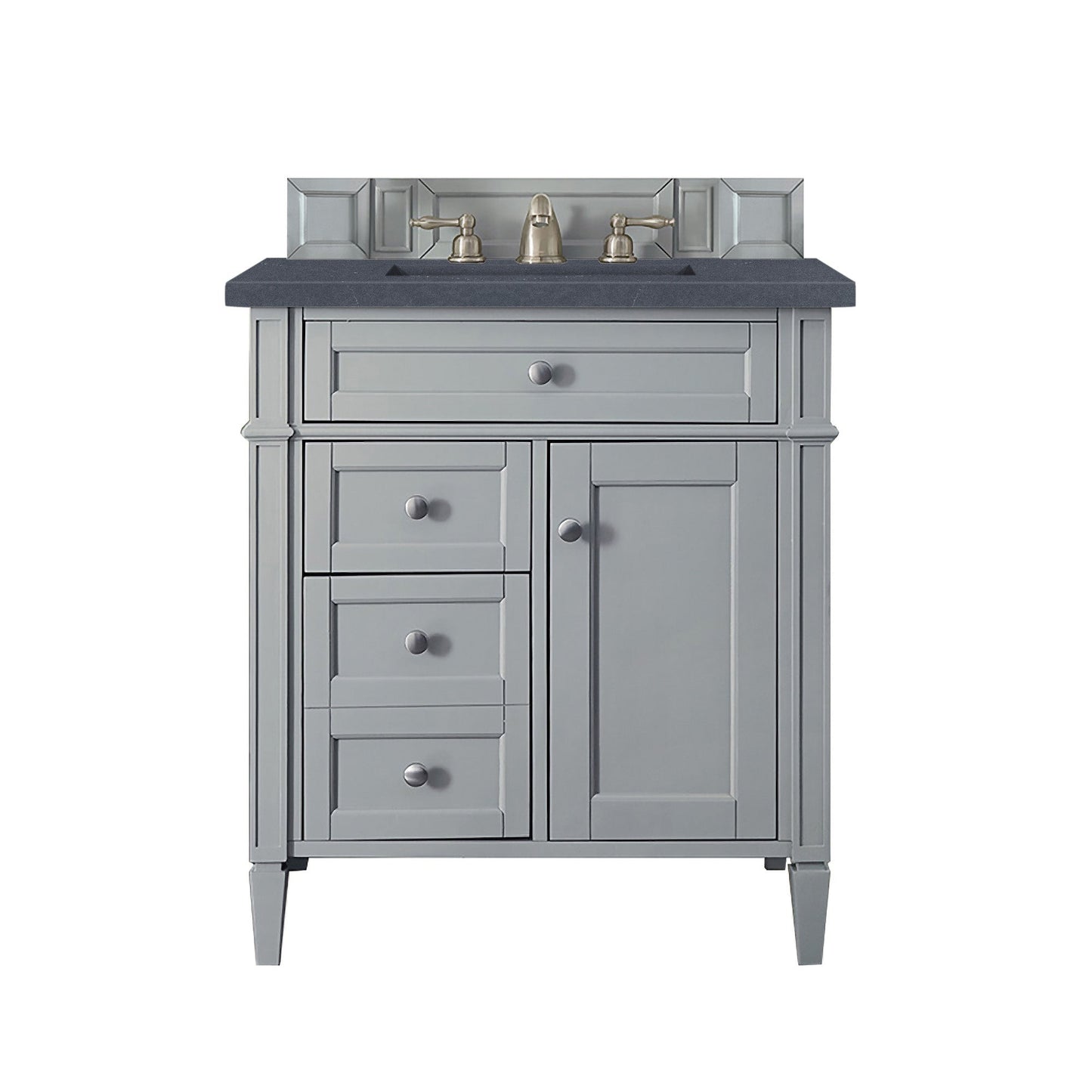 Brittany 30" Single Vanity, Urban Gray, w/ 3 CM Charcoal Soapstone Quartz Top