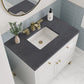 Chicago 36" Single Vanity, Glossy White w/ 3 CM Charcoal Soapstone Top