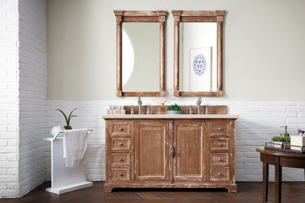 Providence 60 Double Vanity, Driftwood w/ 3 CM Eternal Marfil Quartz Top