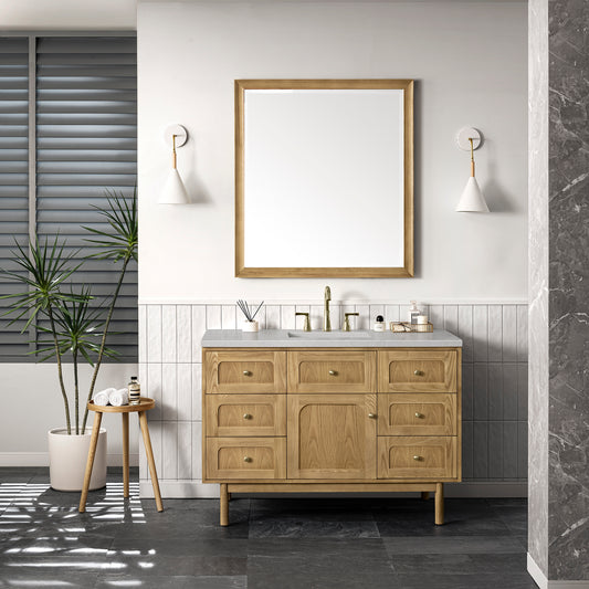 Laurent 48" Single Vanity, Light Natural Oak w/ 3 CM Eternal Serena Top