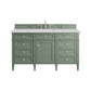 Brittany 60" Single Vanity, Smokey Celadon w/ 3 CM Ethereal Noctis Top