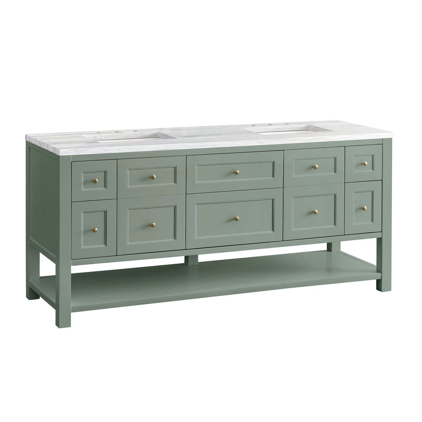 Breckenridge 72" Double Vanity, Smokey Celadon w/ 3 CM Arctic Fall Top