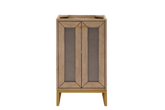 Chianti 20" Single Vanity Cabinet, Whitewashed Walnut, Radiant Gold